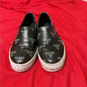 Guess Black Logo Slip-On Shoes